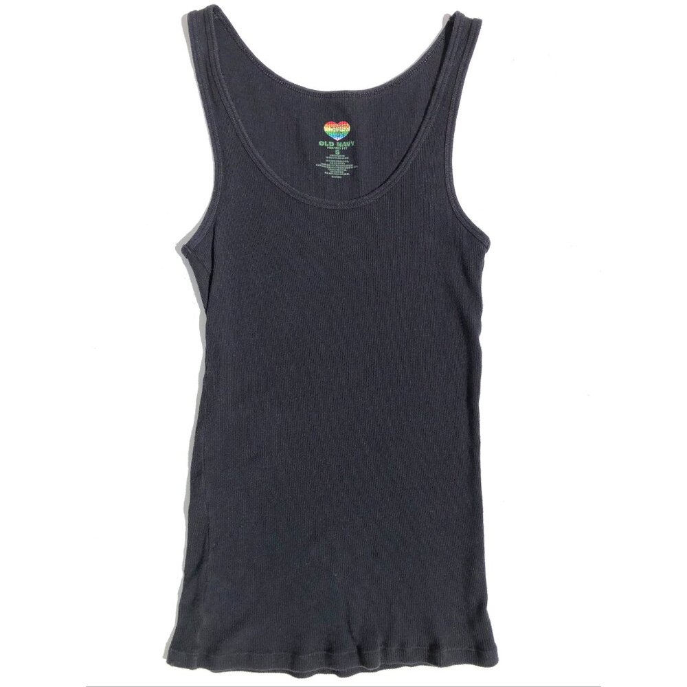 tank top women S black 100% cotton Old Navy Perfect Fit wife beater
